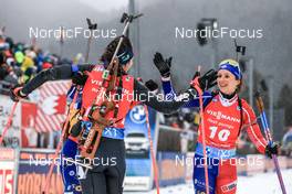 15.01.2023, Ruhpolding, Germany (GER): Lisa Vittozzi (ITA), Anais Chevalier-Bouchet (FRA), (l-r) - IBU World Cup Biathlon, mass women, Ruhpolding (GER). www.nordicfocus.com. © Manzoni/NordicFocus. Every downloaded picture is fee-liable.