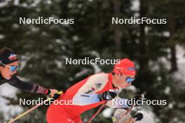 07.11.2023, Davos, Switzerland (SUI): Flavia Barmettler (SUI), Niklas Hartweg (SUI), (l-r) - Biathlon preseason training, Davos (SUI). www.nordicfocus.com. © Manzoni/NordicFocus. Every downloaded picture is fee-liable.