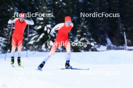 06.11.2023, Davos, Switzerland (SUI): Joscha Burkhalter (SUI), Gion Stalder (SUI), (l-r) - Biathlon preseason training, Davos (SUI). www.nordicfocus.com. © Manzoni/NordicFocus. Every downloaded picture is fee-liable.