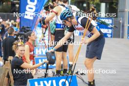 13.08.2023, Wiesbaden, Germany (GER): Hanna Oeberg (SWE), Martin Ponsiluoma (SWE), (l-r) - City Biathlon - Wiesbaden (GER). www.nordicfocus.com. © Manzoni/NordicFocus. Every downloaded picture is fee-liable.