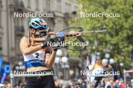 13.08.2023, Wiesbaden, Germany (GER): Lisa Vittozzi (ITA) - City Biathlon - Wiesbaden (GER). www.nordicfocus.com. © Manzoni/NordicFocus. Every downloaded picture is fee-liable.