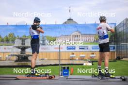 13.08.2023, Wiesbaden, Germany (GER): Martin Ponsiluoma (SWE), Tarjei Boe (NOR), (l-r) - City Biathlon - Wiesbaden (GER). www.nordicfocus.com. © Manzoni/NordicFocus. Every downloaded picture is fee-liable.