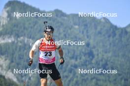08.09.2023, Ruhpolding, Germany (GER): Joscha Burkhalter (SUI) - German Championships biathlon, individual men, Ruhpolding (GER). www.nordicfocus.com. © Reichert/NordicFocus. Every downloaded picture is fee-liable.