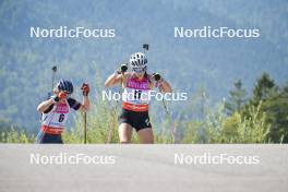 08.09.2023, Ruhpolding, Germany (GER): Charlotta De Buhr (GER), Iva Moric (GER), (l-r) - German Championships biathlon, individual women, Ruhpolding (GER). www.nordicfocus.com. © Reichert/NordicFocus. Every downloaded picture is fee-liable.