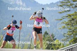 08.09.2023, Ruhpolding, Germany (GER): Charlotta De Buhr (GER), Iva Moric (GER), (l-r) - German Championships biathlon, individual women, Ruhpolding (GER). www.nordicfocus.com. © Reichert/NordicFocus. Every downloaded picture is fee-liable.