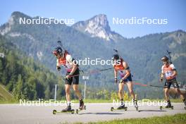 10.09.2023, Ruhpolding, Germany (GER): Johannes Dornhauser (GER), Matthias Dorfer (GER), Philipp Horn (GER), (l-r) - German Championships biathlon, pursuit men, Ruhpolding (GER). www.nordicfocus.com. © Reichert/NordicFocus. Every downloaded picture is fee-liable.