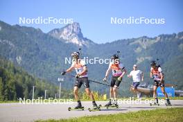 10.09.2023, Ruhpolding, Germany (GER): Philipp Nawrath (GER), Johannes Kuehn (GER), Dominic Schmuck (GER), (l-r) - German Championships biathlon, pursuit men, Ruhpolding (GER). www.nordicfocus.com. © Reichert/NordicFocus. Every downloaded picture is fee-liable.