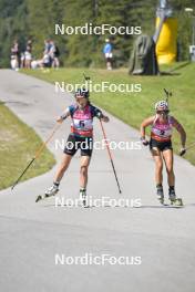 10.09.2023, Ruhpolding, Germany (GER): Janina Hettich-Walz (GER), Sophia Schneider (GER), (l-r) - German Championships biathlon, pursuit women, Ruhpolding (GER). www.nordicfocus.com. © Reichert/NordicFocus. Every downloaded picture is fee-liable.