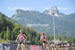 10.09.2023, Ruhpolding, Germany (GER): Alessia Laager (SUI), Julia Vogler (GER), (l-r) - German Championships biathlon, pursuit women, Ruhpolding (GER). www.nordicfocus.com. © Reichert/NordicFocus. Every downloaded picture is fee-liable.