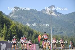 10.09.2023, Ruhpolding, Germany (GER): feature: approaching the start line - German Championships biathlon, pursuit women, Ruhpolding (GER). www.nordicfocus.com. © Reichert/NordicFocus. Every downloaded picture is fee-liable.
