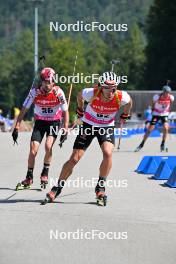 09.09.2023, Ruhpolding, Germany (GER): Leonhard Pfund (GER), David Zobel (GER), (l-r) - German Championships biathlon, sprint men, Ruhpolding (GER). www.nordicfocus.com. © Reichert/NordicFocus. Every downloaded picture is fee-liable.