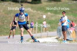 17.09.2023, La Feclaz, France (FRA): Noe Seigneur (FRA) - Biathlon Samse Summer Tour, pursuit, La Feclaz (FRA). www.nordicfocus.com. © Manzoni/NordicFocus. Every downloaded picture is fee-liable.