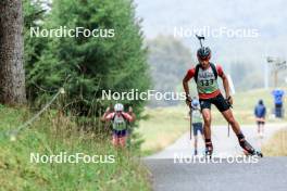 16.09.2023, La Feclaz, France (FRA): Lucas Moine (FRA) - Biathlon Samse Summer Tour, sprint, La Feclaz (FRA). www.nordicfocus.com. © Manzoni/NordicFocus. Every downloaded picture is fee-liable.