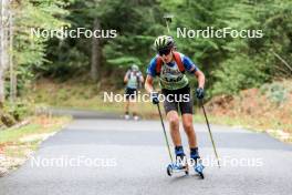 16.09.2023, La Feclaz, France (FRA): Bastien Simeon (FRA) - Biathlon Samse Summer Tour, sprint, La Feclaz (FRA). www.nordicfocus.com. © Manzoni/NordicFocus. Every downloaded picture is fee-liable.