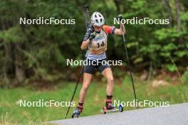 16.09.2023, La Feclaz, France (FRA): Eve Bouvard (BEL) - Biathlon Samse Summer Tour, sprint, La Feclaz (FRA). www.nordicfocus.com. © Manzoni/NordicFocus. Every downloaded picture is fee-liable.