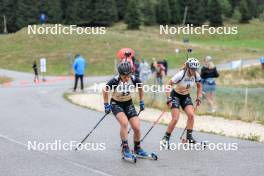 16.09.2023, La Feclaz, France (FRA): Sophie Chauveau (FRA), Chloe Bened (FRA), (l-r) - Biathlon Samse Summer Tour, sprint, La Feclaz (FRA). www.nordicfocus.com. © Manzoni/NordicFocus. Every downloaded picture is fee-liable.