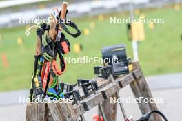 16.09.2023, La Feclaz, France (FRA): Event Feature: Sticks and rifles - Biathlon Samse Summer Tour, sprint, La Feclaz (FRA). www.nordicfocus.com. © Manzoni/NordicFocus. Every downloaded picture is fee-liable.