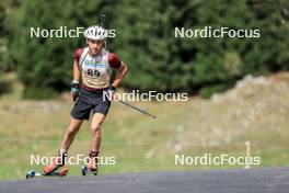 16.09.2023, La Feclaz, France (FRA): Hugo Fink (BEL) - Biathlon Samse Summer Tour, sprint, La Feclaz (FRA). www.nordicfocus.com. © Manzoni/NordicFocus. Every downloaded picture is fee-liable.