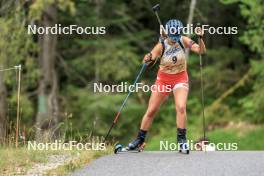 16.09.2023, La Feclaz, France (FRA): Ludmilla Roche (FRA) - Biathlon Samse Summer Tour, sprint, La Feclaz (FRA). www.nordicfocus.com. © Manzoni/NordicFocus. Every downloaded picture is fee-liable.