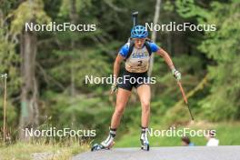 16.09.2023, La Feclaz, France (FRA): Emma Oustry (FRA) - Biathlon Samse Summer Tour, sprint, La Feclaz (FRA). www.nordicfocus.com. © Manzoni/NordicFocus. Every downloaded picture is fee-liable.