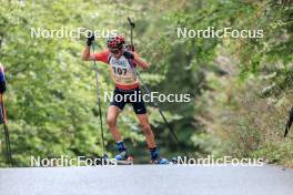 16.09.2023, La Feclaz, France (FRA): Antonin Guy (FRA) - Biathlon Samse Summer Tour, sprint, La Feclaz (FRA). www.nordicfocus.com. © Manzoni/NordicFocus. Every downloaded picture is fee-liable.