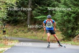 16.09.2023, La Feclaz, France (FRA): Esteban Moreira (FRA) - Biathlon Samse Summer Tour, sprint, La Feclaz (FRA). www.nordicfocus.com. © Manzoni/NordicFocus. Every downloaded picture is fee-liable.