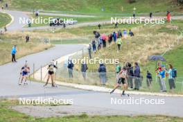 16.09.2023, La Feclaz, France (FRA): Anika Kozica (CRO), Lea Gross (BEL), Julia Simon (FRA), (l-r) - Biathlon Samse Summer Tour, sprint, La Feclaz (FRA). www.nordicfocus.com. © Manzoni/NordicFocus. Every downloaded picture is fee-liable.