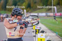 22.10.2023, Arcon, France (FRA): Julia Simon (FRA) - Biathlon Samse Summer Tour, pursuit, Arcon (FRA). www.nordicfocus.com. © Thibaut/NordicFocus. Every downloaded picture is fee-liable.