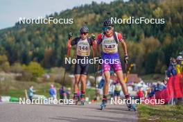 22.10.2023, Arcon, France (FRA): Julien Guillot (FRA) - Biathlon Samse Summer Tour, pursuit, Arcon (FRA). www.nordicfocus.com. © Thibaut/NordicFocus. Every downloaded picture is fee-liable.