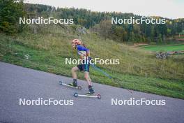 22.10.2023, Arcon, France (FRA): Pablo Baselgia (SUI) - Biathlon Samse Summer Tour, pursuit, Arcon (FRA). www.nordicfocus.com. © Thibaut/NordicFocus. Every downloaded picture is fee-liable.