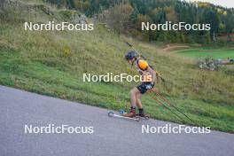 22.10.2023, Arcon, France (FRA): Noe Rochegude-Ribot (FRA) - Biathlon Samse Summer Tour, pursuit, Arcon (FRA). www.nordicfocus.com. © Thibaut/NordicFocus. Every downloaded picture is fee-liable.