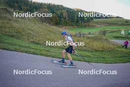 22.10.2023, Arcon, France (FRA): Lucas Bourcey (FRA) - Biathlon Samse Summer Tour, pursuit, Arcon (FRA). www.nordicfocus.com. © Thibaut/NordicFocus. Every downloaded picture is fee-liable.