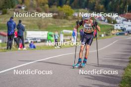 22.10.2023, Arcon, France (FRA): Romain Paviet Salomon (FRA) - Biathlon Samse Summer Tour, pursuit, Arcon (FRA). www.nordicfocus.com. © Thibaut/NordicFocus. Every downloaded picture is fee-liable.