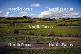 21.10.2023, Arcon, France (FRA): Linus Kesper (GER), Lubin Amiotte (FRA), Martin Bourgeois Republique (FRA), Judicael Perrillat Bottonet (FRA), Mathis Huyghe (FRA), (l-r)  - Biathlon Samse Summer Tour, sprint, Arcon (FRA). www.nordicfocus.com. © Thibaut/NordicFocus. Every downloaded picture is fee-liable.