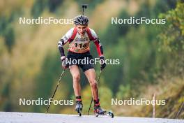 21.10.2023, Arcon, France (FRA): Benoit Nicoud (FRA) - Biathlon Samse Summer Tour, sprint, Arcon (FRA). www.nordicfocus.com. © Thibaut/NordicFocus. Every downloaded picture is fee-liable.