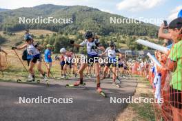 27.08.2023, Brezno-Osrblie, Slovakia (SVK): Marion Wiesensarter (GER), Marketa Davidova (CZE), Tuuli Tomingas (EST), Susan Kuelm (EST), (l-r) - IBU Summer Biathlon World Championships, mass women, Brezno-Osrblie (SVK). www.nordicfocus.com. © Manzoni/NordicFocus. Every downloaded picture is fee-liable.