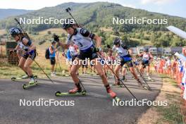 27.08.2023, Brezno-Osrblie, Slovakia (SVK): Marion Wiesensarter (GER), Tuuli Tomingas (EST), Susan Kuelm (EST), (l-r) - IBU Summer Biathlon World Championships, mass women, Brezno-Osrblie (SVK). www.nordicfocus.com. © Manzoni/NordicFocus. Every downloaded picture is fee-liable.