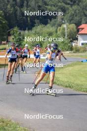 27.08.2023, Brezno-Osrblie, Slovakia (SVK): Michaela Strakova (SVK), Dorina Puscariu (ROU), (l-r) - IBU Summer Biathlon World Championships, pursuit junior women, Brezno-Osrblie (SVK). www.nordicfocus.com. © Manzoni/NordicFocus. Every downloaded picture is fee-liable.