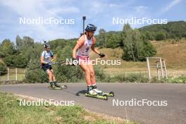 27.08.2023, Brezno-Osrblie, Slovakia (SVK): Milana Geneva (KAZ), Stefani Yolova (BUL), (l-r) - IBU Summer Biathlon World Championships, pursuit junior women, Brezno-Osrblie (SVK). www.nordicfocus.com. © Manzoni/NordicFocus. Every downloaded picture is fee-liable.