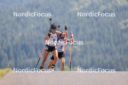 27.08.2023, Brezno-Osrblie, Slovakia (SVK): Lora Hristova (BUL), Ema Kapustova (SVK), (l-r) - IBU Summer Biathlon World Championships, pursuit junior women, Brezno-Osrblie (SVK). www.nordicfocus.com. © Manzoni/NordicFocus. Every downloaded picture is fee-liable.