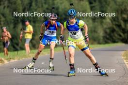 26.08.2023, Brezno-Osrblie, Slovakia (SVK): Andreea Mezdrea (ROU), Mona Brorsson (SWE), (l-r) - IBU Summer Biathlon World Championships, sprint women, Brezno-Osrblie (SVK). www.nordicfocus.com. © Manzoni/NordicFocus. Every downloaded picture is fee-liable.