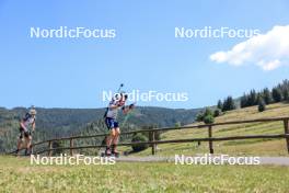 24.08.2023, Brezno-Osrblie, Slovakia (SVK): Victor Sendrea (MDA), Matija Legovic (CRO), (l-r) - IBU Summer Biathlon World Championships, super sprint junior men, Brezno-Osrblie (SVK). www.nordicfocus.com. © Manzoni/NordicFocus. Every downloaded picture is fee-liable.