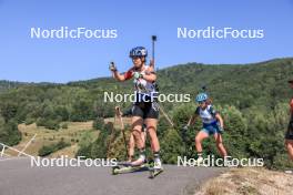 24.08.2023, Brezno-Osrblie, Slovakia (SVK): Svatava Mikyskova (CZE), Valentina Dimitrova (BUL), (l-r) - IBU Summer Biathlon World Championships, super sprint junior women, Brezno-Osrblie (SVK). www.nordicfocus.com. © Manzoni/NordicFocus. Every downloaded picture is fee-liable.