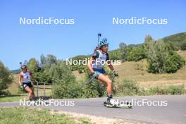 24.08.2023, Brezno-Osrblie, Slovakia (SVK): Anna Nedza-Kubiniec (POL), Valentina Dimitrova (BUL), (l-r) - IBU Summer Biathlon World Championships, super sprint junior women, Brezno-Osrblie (SVK). www.nordicfocus.com. © Manzoni/NordicFocus. Every downloaded picture is fee-liable.