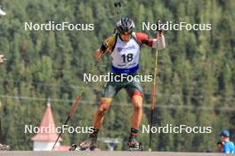 25.08.2023, Brezno-Osrblie, Slovakia (SVK): Karol Dombrovski (LTU) - IBU Summer Biathlon World Championships, super sprint men, Brezno-Osrblie (SVK). www.nordicfocus.com. © Manzoni/NordicFocus. Every downloaded picture is fee-liable.