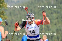 25.08.2023, Brezno-Osrblie, Slovakia (SVK): Florent Claude (BEL) - IBU Summer Biathlon World Championships, super sprint men, Brezno-Osrblie (SVK). www.nordicfocus.com. © Manzoni/NordicFocus. Every downloaded picture is fee-liable.