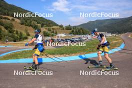 25.08.2023, Brezno-Osrblie, Slovakia (SVK): Peppe Femling (SWE), Jesper Nelin (SWE), (l-r) - IBU Summer Biathlon World Championships, super sprint men, Brezno-Osrblie (SVK). www.nordicfocus.com. © Manzoni/NordicFocus. Every downloaded picture is fee-liable.