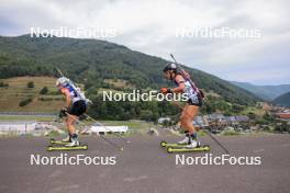 25.08.2023, Brezno-Osrblie, Slovakia (SVK): Tereza Vobornikova (CZE), Polina Yegorova (KAZ), (l-r) - IBU Summer Biathlon World Championships, super sprint women, Brezno-Osrblie (SVK). www.nordicfocus.com. © Manzoni/NordicFocus. Every downloaded picture is fee-liable.