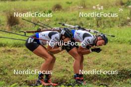 25.08.2023, Brezno-Osrblie, Slovakia (SVK): Tuuli Tomingas (EST), Susan Kuelm (EST), (l-r) - IBU Summer Biathlon World Championships, super sprint women, Brezno-Osrblie (SVK). www.nordicfocus.com. © Manzoni/NordicFocus. Every downloaded picture is fee-liable.