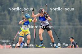 25.08.2023, Brezno-Osrblie, Slovakia (SVK): Mona Brorsson (SWE), Aliona Makarova (MDA), (l-r) - IBU Summer Biathlon World Championships, super sprint women, Brezno-Osrblie (SVK). www.nordicfocus.com. © Manzoni/NordicFocus. Every downloaded picture is fee-liable.